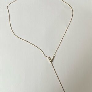 Gold V Pendant Necklace